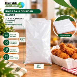 Bolsa 21x30 Blanca Baja Densidad CBPL