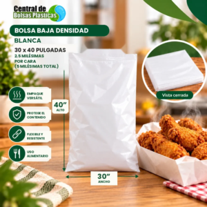 Bolsa 30X40X500 Blanca Baja Densidad CBPL