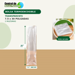 Bolsa 7.5X30X100 Transparente por Cara