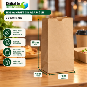 Bolsa Kraft sin Asa 0.5 LB